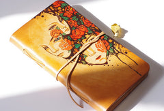 Handcraft vintage brown leather notebook/travel book/diary/journal