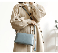 Zip Womens Leather Wristlet Wallet Gray Crossbody Purse Cute Shoulder Bag for Women