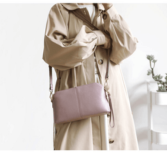 Zip Womens Leather Wristlet Wallet Gray Crossbody Purse Cute Shoulder Bag for Women
