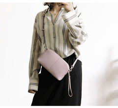 Zip Womens Leather Wristlet Wallet Gray Crossbody Purse Cute Shoulder Bag for Women