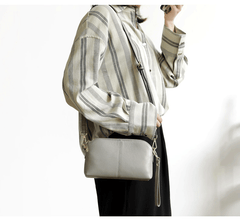 Zip Womens Leather Wristlet Wallet Gray Crossbody Purse Cute Shoulder Bag for Women