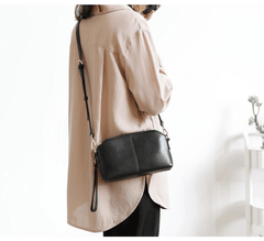 Zip Womens Leather Wristlet Wallet Black Crossbody Purse Cute Shoulder Bag for Women