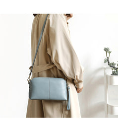 Zip Womens Leather Wristlet Wallet Gray Crossbody Purse Cute Shoulder Bag for Women
