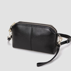 Zip Womens Leather Wristlet Wallet Gray Crossbody Purse Cute Shoulder Bag for Women