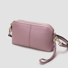 Zip Womens Leather Wristlet Wallet Gray Crossbody Purse Cute Shoulder Bag for Women