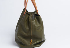Handmade Genuine Leather Handbag Large Tote Bag Shopper Bag Shoulder Bag Purse For Women