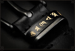 Handmade Black Mens Leather Belt Cool Leather Men Belt for Men