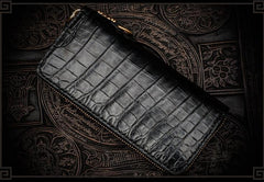 Handmade Leather Tibetan Mens Biker Chain Wallet Cool Wallet Long Chain Wallets for Men