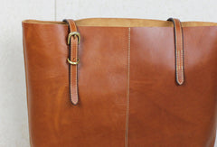 Handmade black leather tote bag vintage shoulder bag shopper bag women