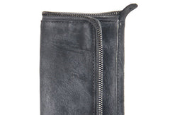 Handmade mens long leather wallet men vintage long wallet for men
