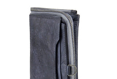 Cool mens long leather wallets vintage brown leaather long wallet for men - EverHandmade