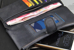 Vintage Cool mens long leather wallet men vintage long wallet for men