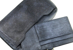 Cool mens long leather wallets vintage brown leaather long wallet for men - EverHandmade