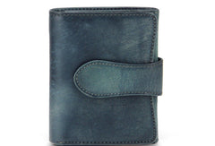 Handmade men billfold leather wallet men vintage green brown billfold wallet for him - EverHandmade
