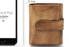 Handmade men billfold leather wallet men vintage green brown billfold wallet for him - EverHandmade