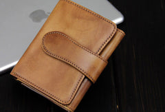 Handmade men billfold leather wallet men vintage green brown billfold wallet for him - EverHandmade