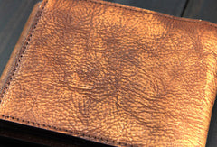 Handmade men billfold leather wallet men vintage brown gray wallet for him - EverHandmade
