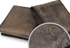 Handmade men billfold leather wallet men vintage brown gray wallet for him - EverHandmade