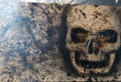 Handmade billfold leather wallet men skull tooled carved billfold wallet for him - EverHandmade