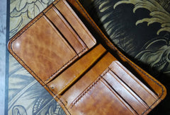 Handmade billfold leather wallet men skull tooled carved billfold wallet for him - EverHandmade