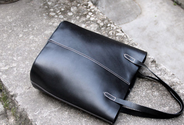 Vintage Rustic Leather Bag | Rugged Black