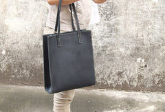 Handmade vintage womens leather tote bags shoulder bag for women