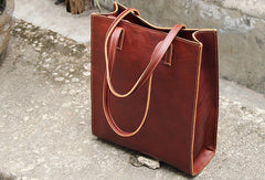Handmade vintage womens leather tote bags shoulder bag for women