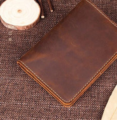 Mens Slim Leather Passport Wallet Bifold Long Passport Wallet Travel Wallet For Men