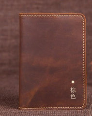 Mens Slim Leather Passport Wallet Bifold Long Passport Wallet Travel Wallet For Men