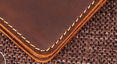 Mens Slim Leather Passport Wallet Bifold Long Passport Wallet Travel Wallet For Men