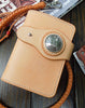 Handmade biker wallet chain beige leather bifold biker wallet billfold wallet purse for men - EverHandmade