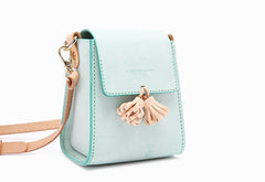 lovely Handmade Leather Womens Mini Purse Makeup Handbags Shoulder Bags for Women