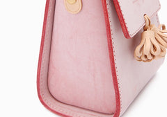 lovely Handmade Leather Womens Mini Purse Makeup Handbags Shoulder Bags for Women
