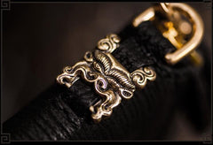Handmade Leather Small Tooled Mens billfold Chain Wallet Cool Chain Wallet Biker Wallet for Men