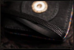 Handmade Leather Small Tooled Mens billfold Chain Wallet Cool Chain Wallet Biker Wallet for Men