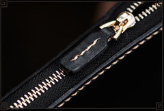 Handmade Leather Tibetan Mens Biker Chain Wallet Cool Leather Wallets Long Clutch Wallets for Men