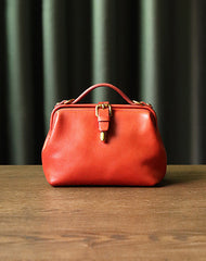 Womens Green Leather Doctor Handbag Purses Classic Handmade Green Doctor Crossbody Purse for Women