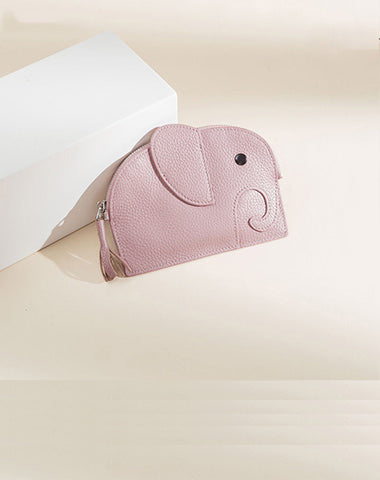 Cutest Women Yellow Leather Elephant Small Zipper Wallet Keychain with Wallet Ch CH01492016
