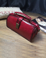 Vintage Womens Black Leather Doctor Handbag Purses Vintage Handmade Doctor Crossbody Purse for Women