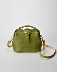 Handmade Womens Gray Leather Small doctor Purse Gray shoulder doctor bags for women
