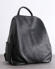 Womens Leather&Nylon Backpack Black Travel Backpack Purse Black Classic School Rucksack for Ladies