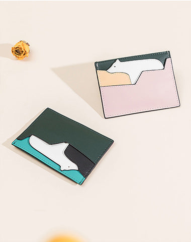 Cutest Women Green Leather Card Holder Polar Bear Card Wallet Card Holder Polar CH00892003