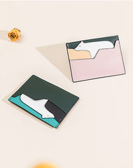 Cutest Women Green Leather Card Holder Polar Bear Card Wallet Card Holder Polar Bear Credit Card Holder For Women