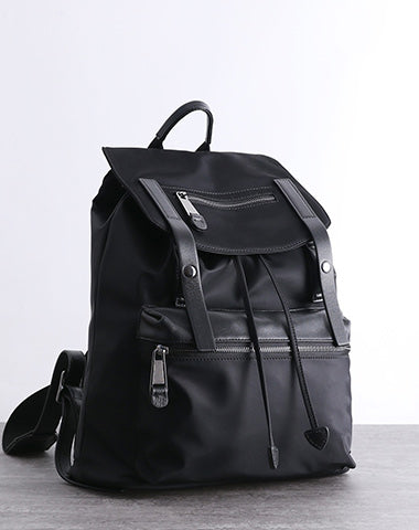 Nylon Backpack Black Womens Travel Backpack Purse Nylon Black School Rucksack for Ladies
