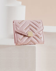 Cute Womens Leather Small Wallet with Rivets Billfold Slim Small Wallet For Women