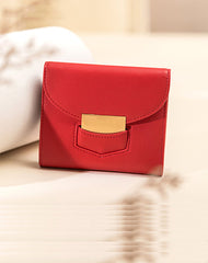 Cute Women Vegan Leather Small Wallet Billfold Vertical Red Card Wallet For Women