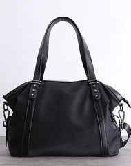 Nylon Leather Shoulder Handbag Womens Black Nylon Travel Purse Nylon Handbag Work Purse for Ladies