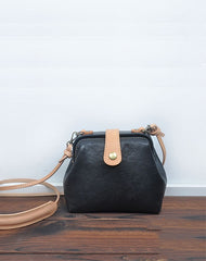 Vintage Womens Dark Red Leather Small Doctor Shoulder Bag Dark Red Doctor Crossbody Purse for Women