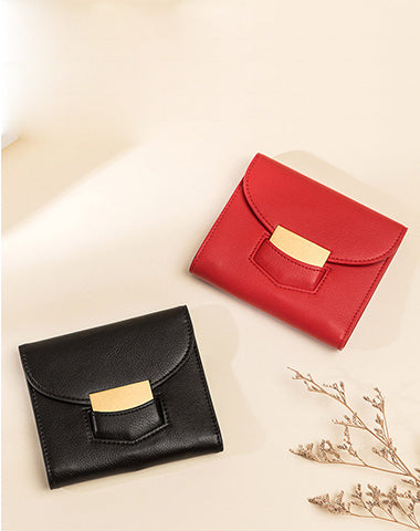 Cute Women Vegan Leather Small Wallet Billfold Vertical Red Card Wallet For Women