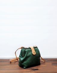 Vintage Womens Black Leather Small Doctor Shoulder Bag Black Doctor Crossbody Purse for Women